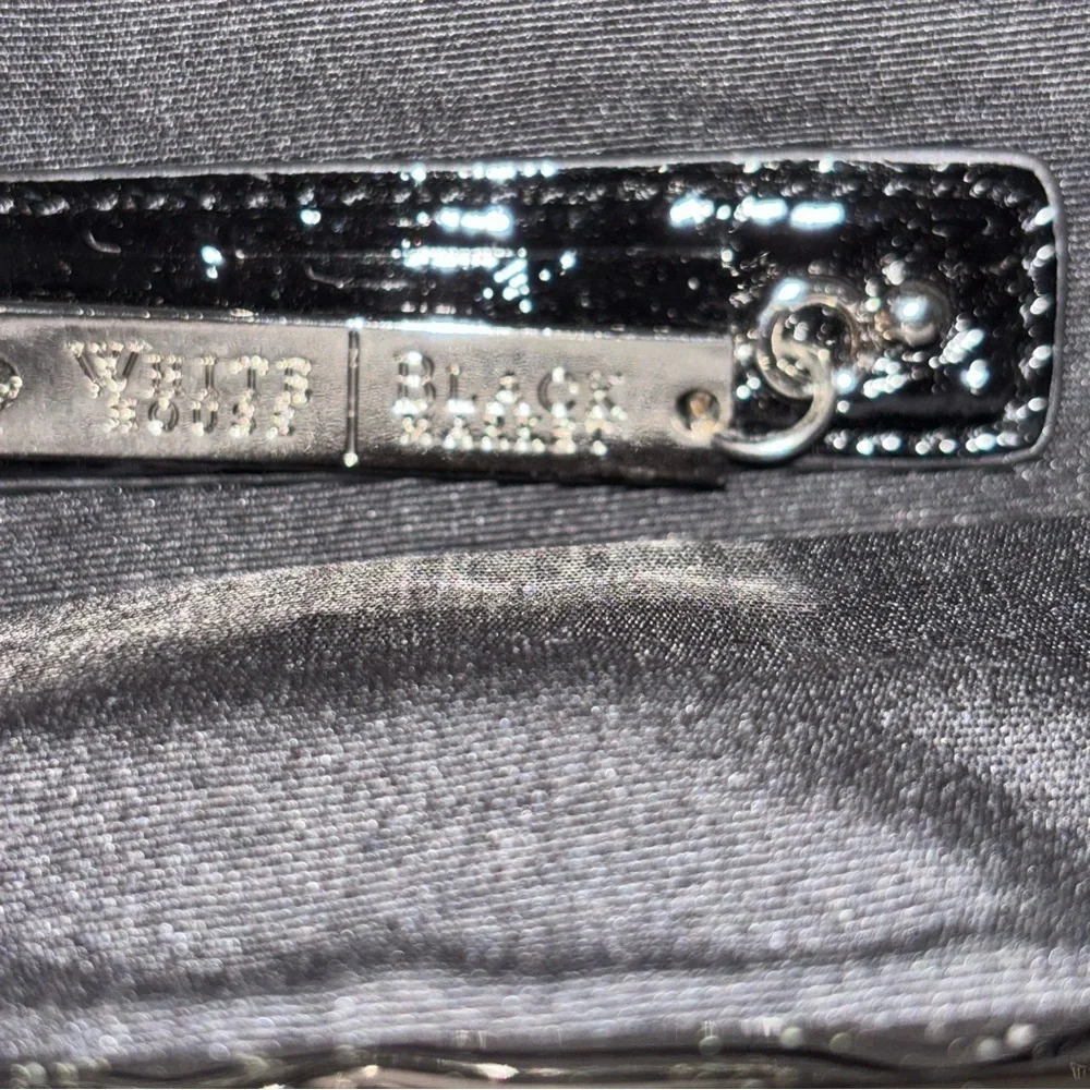 White House Black Market (WHBM) Black Suede Clutch w/Removeable Wristlet - Picture 3 of 6